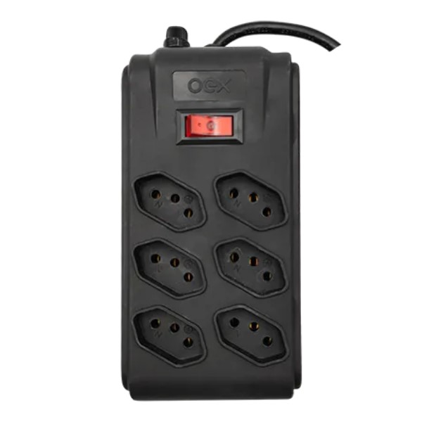 Filtro de Linha 6 Tomadas Bivolt 1,5m Preto 1 UN OEX