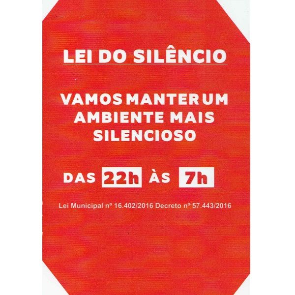 Adesivo Lei do Silêncio 1 UN Precificar