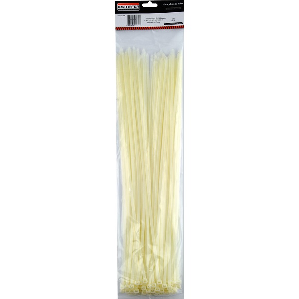 Abraçadeira de Nylon Branca 300x4,8mm PT 100 UN Barzel