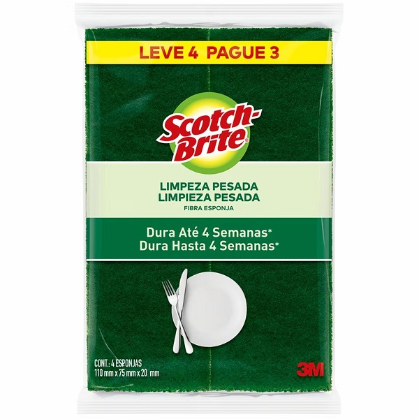 Esponja Dupla Face Multiuso Leve 4 Pague 3 UN Scotch Brite