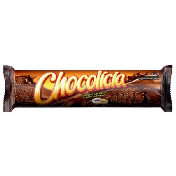 Biscoito Recheado Sabor Chocolate 132g 1 UN Chocolícia