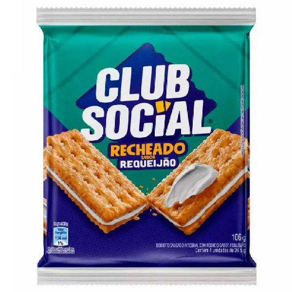 Biscoito Recheado Sabor Requeijão 106g 1 UN Club Social