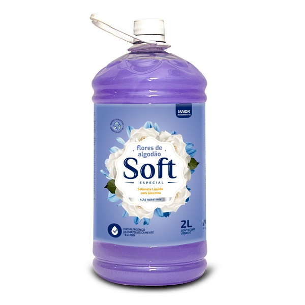 Sabonete Líquido Soft Flores de Algodão 2L 1 UN Edumax