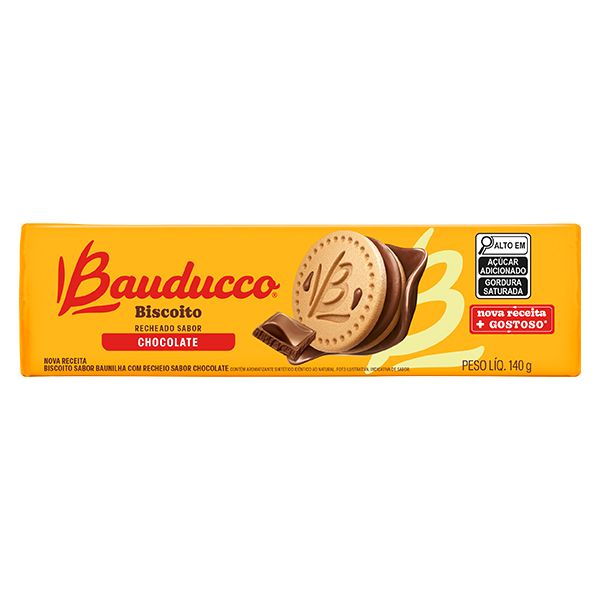 Biscoito Recheado Chocolate 140g 1 UN Bauducco