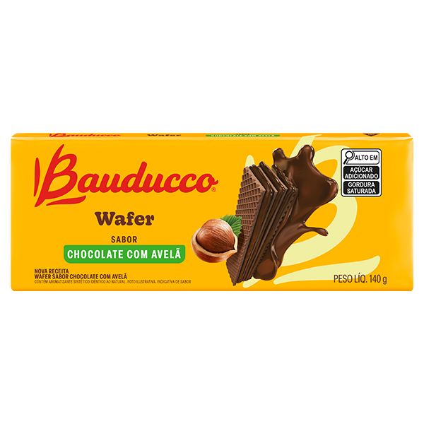 Biscoito Wafer Chocolate com Avelã 140g 1 UN Bauducco