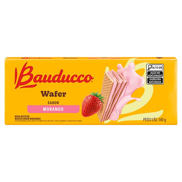 Biscoito Wafer Morango 1 UN Bauducco