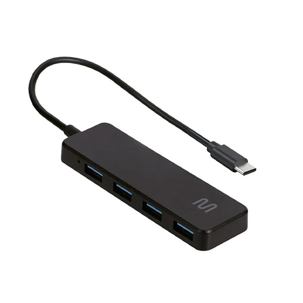 Hub USB-C 4 Portas Slim AC445 Preto 1 UN Multi