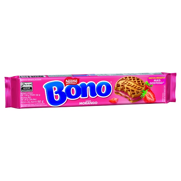 Biscoito Recheado Sabor Morango 90g 1 UN Bono