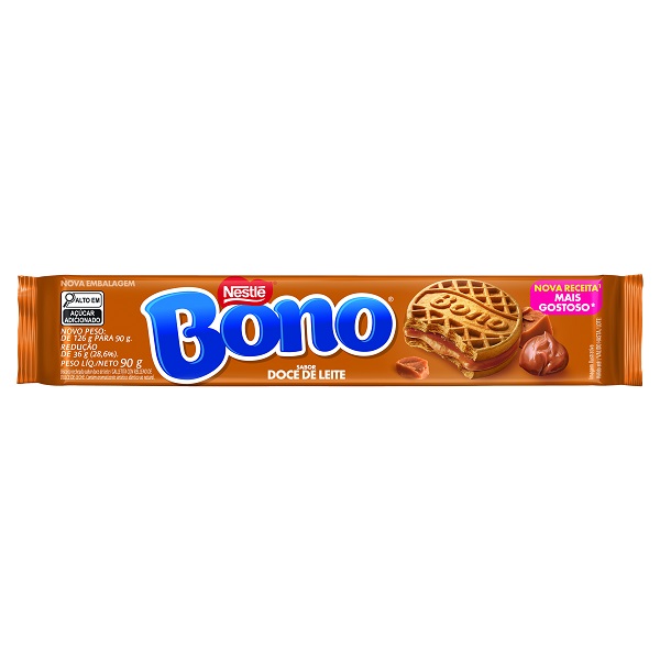 Biscoito Recheado Sabor Doce de Leite 90g 1 UN Bono