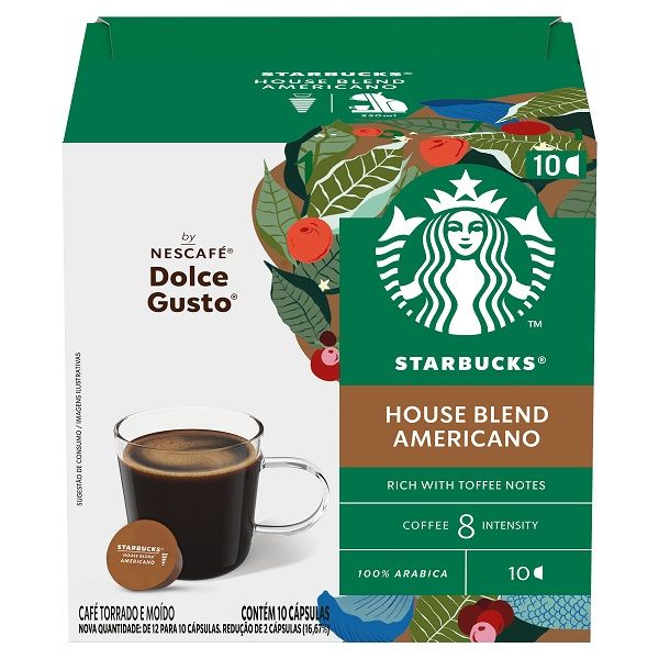 Cápsula de Café Houseblend Starbucks CX 10 UN Nescafé Dolce Gusto