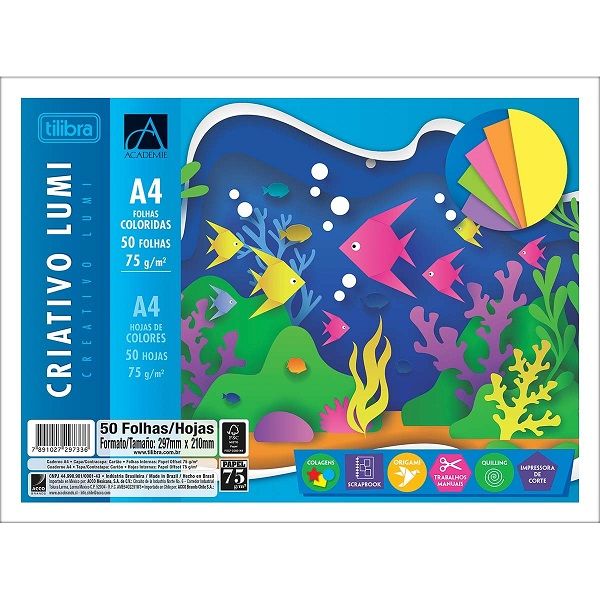 Caderno Colado Criativo A4 Lumi 50 Folhas 1 UN Tilibra