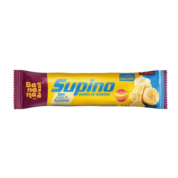 Barra de Fruta Supino Banana e Chocolate Branco Zero e Sem Glúten 24g