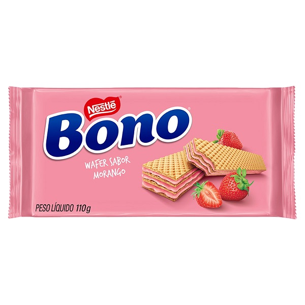 Biscoito Wafer Morango 110g 1 UN Bono