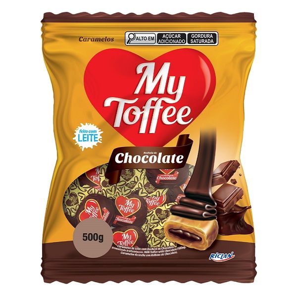 Bala com Recheio de Leite com Chocolate 500g 1 PT My Toffee