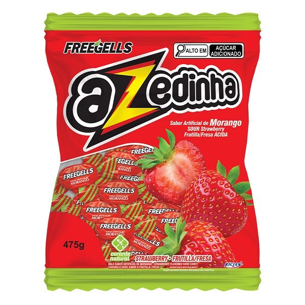 Bala Azedinha de Morango 475g 1 PT Freegells