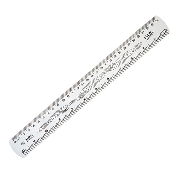 Régua Flexível 30cm Cristal 1 UN Waleu