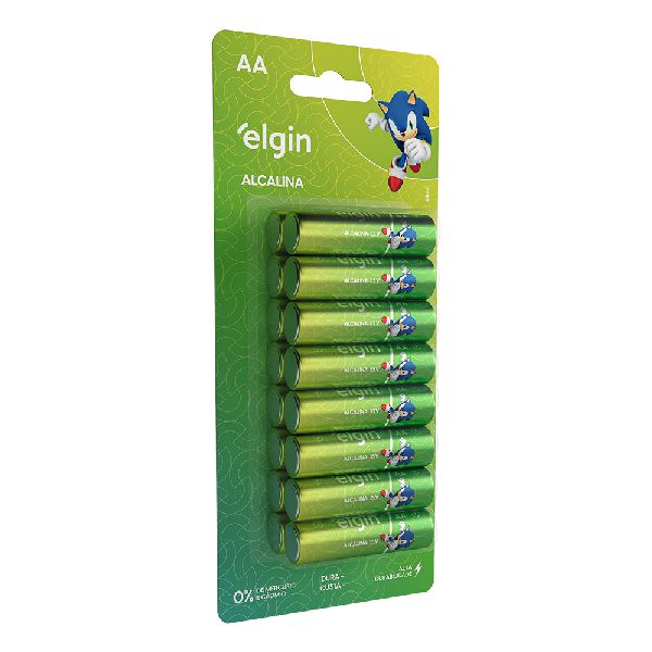 Pilha Alcalina Pequena AA Cartela com 16 UN Elgin