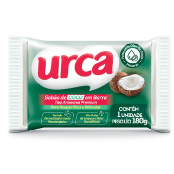 Sabão de Coco em Barra 180g 1 UN Urca