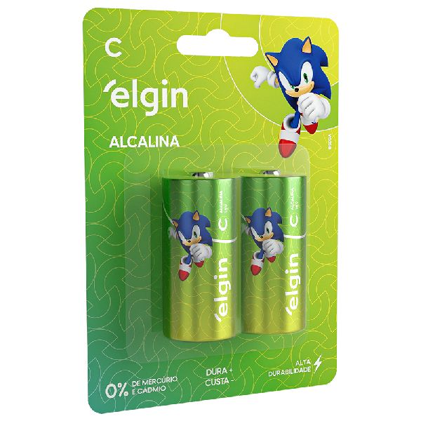 Pilha Alcalina Média 82156 Cartela 2 UN Elgin