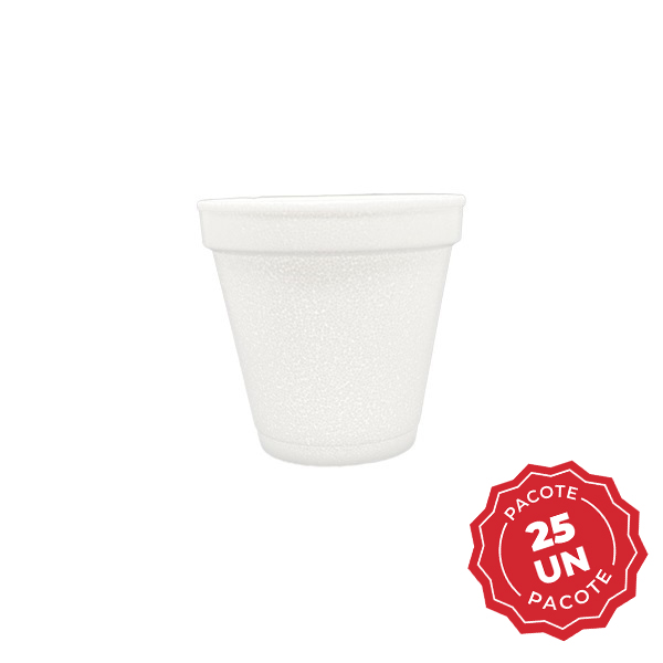 Copo Térmico EPS 120ml Branco PT 25 UN Ultra