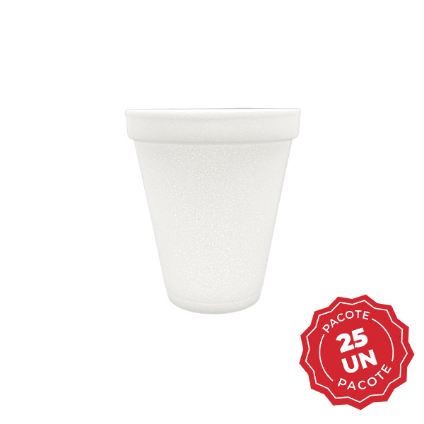 Copo Térmico EPS 180ml Branco PT 25 UN Ultra