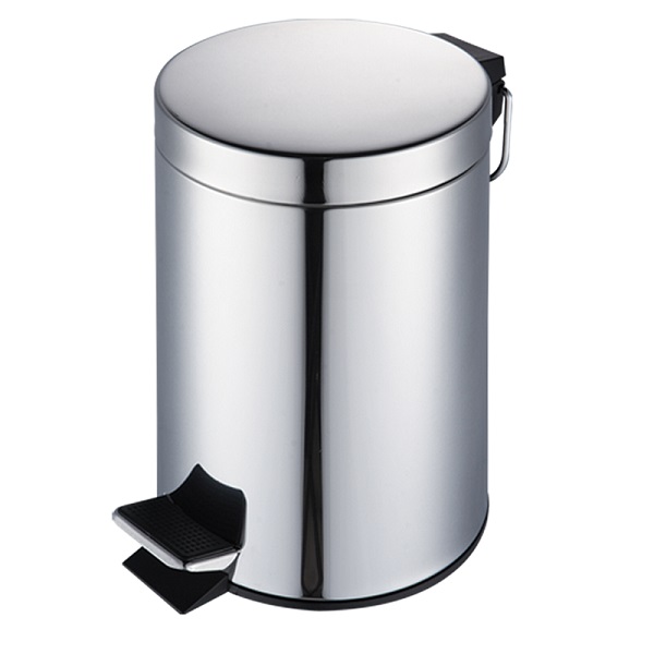 Lixeira Redonda com Pedal 5L Inox 1 UN Lar Plásticos