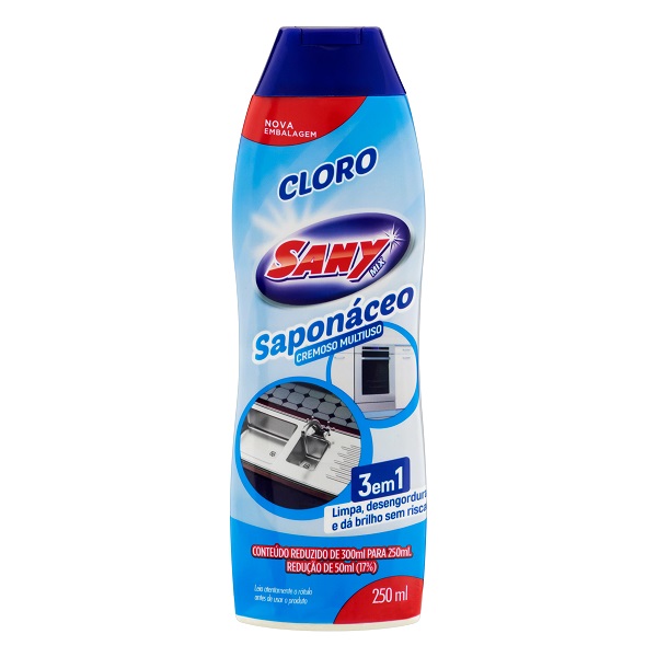 Saponáceo Cremoso Cloro Ativo 250ml 1 UN Sany