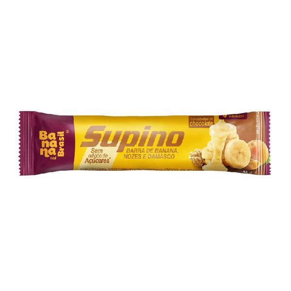 Barra de Fruta Supino Banana, Nozes e Damasco Zero e Sem Glúten 24g 1
