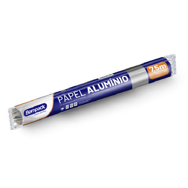 Papel Aluminio 45cm x 7,5m 1 UN Bompack