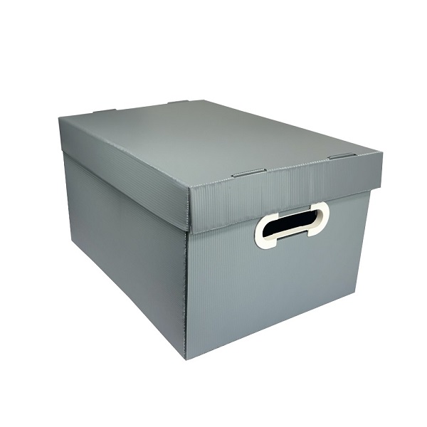 Caixa Organizadora com Tampa Cinza 46x32x25cm 1 UN Dello
