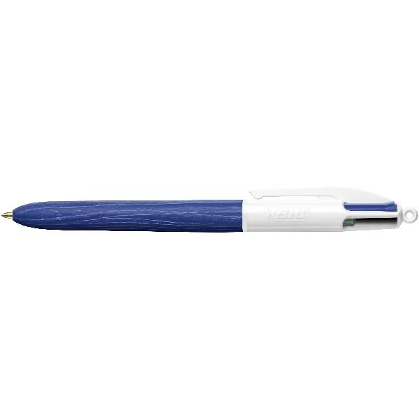 Caneta Esferográfica 4 Cores Madeira Azul 1,0mm 1 UN Bic