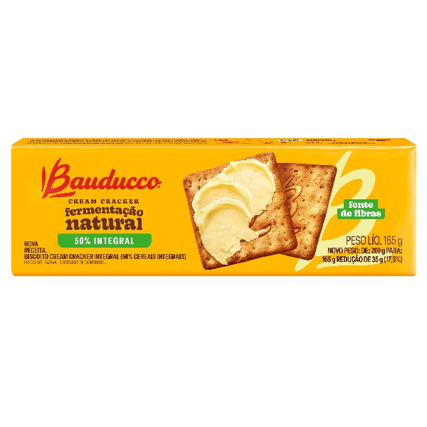 Biscoito Cracker Integral 165g 1 UN Bauducco