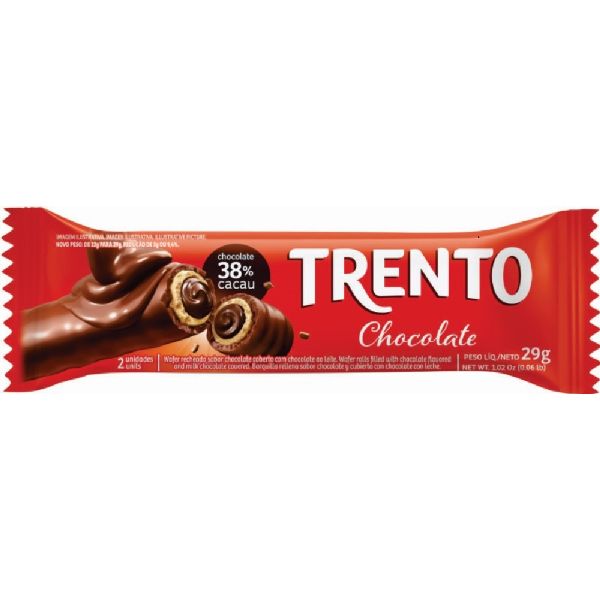 Wafer Recheado Sabor Chocolate 29g 1 UN Trento