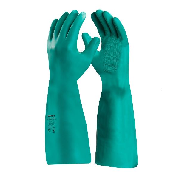 Luva Nitrilica Cano Longo 45cm Verde M CA14334 1 UN  DANNY