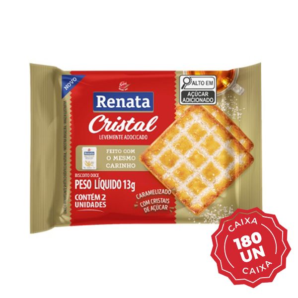 Biscoito Cristal 2x2 13g CX 180 UN Renata