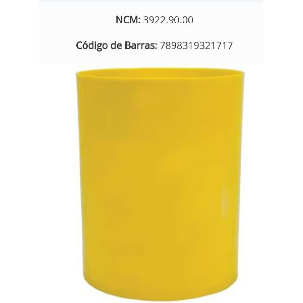 Cesto de Lixo sem Tampa Amarelo 14L 1 UN Bralimpia
