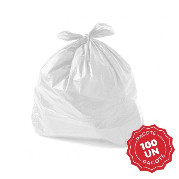 Saco de Lixo Branco 200L com 100 UN Plastjoia