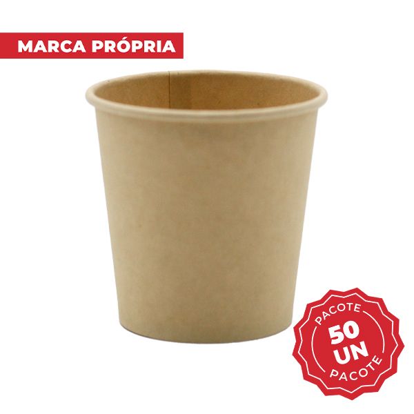 Copo de Papel de Bambu Descartável 180ml PT 50 UN Gimba