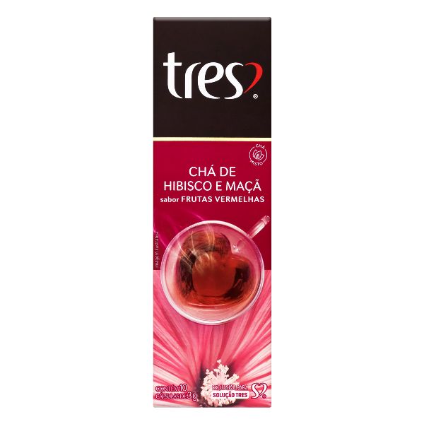 Capsula Três Chá Misto Hibisco e Maçã 30g CX 10 UN Três Corações