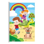 Caderno Brochura Básico Capa Flexível 1/4 140x200mm 96 FL Estampa Sort