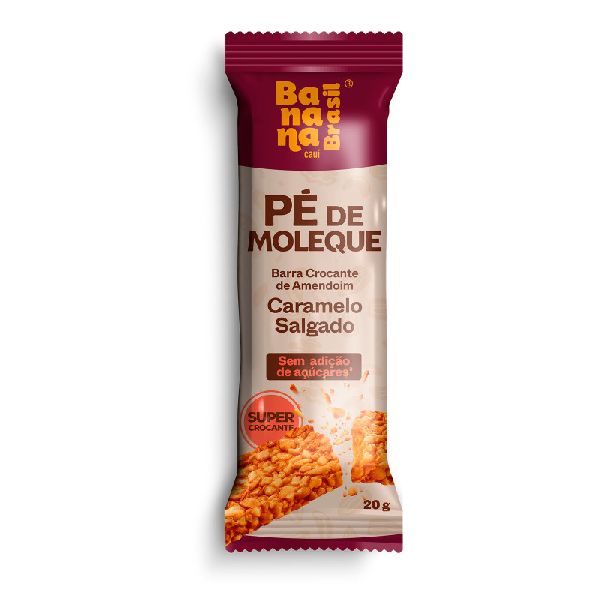 Barra Pé de Moleque Caramelo Salgado Sem Glúten 20g 1 UN Banana Brasil