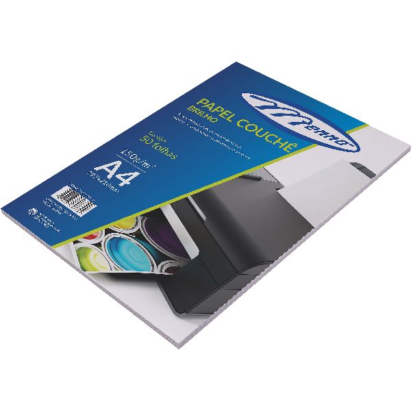 Papel Couchê Brilho 150GR A4 com 50 Folhas Menno Gráfica