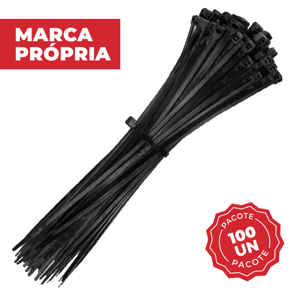Abraçadeira de Nylon Preta 295x4,6mm PT 100 UN Gimba