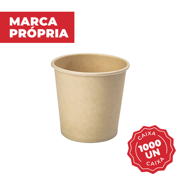 Copo de Papel de Bambu Descartável 120ml CX 1000 UN Gimba