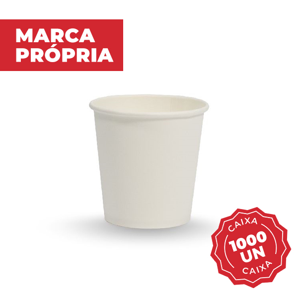 Copo Descartável de Papel 120ml Branco CX 1000 UN Gimba