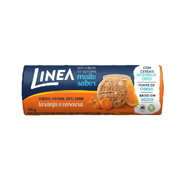 Biscoito Integral Laranja e Cenoura  100g 1 UN Linea