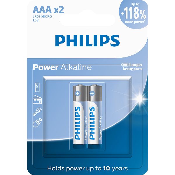 Pilha Alcalina Palitto AAA PT com 2 UN Philips