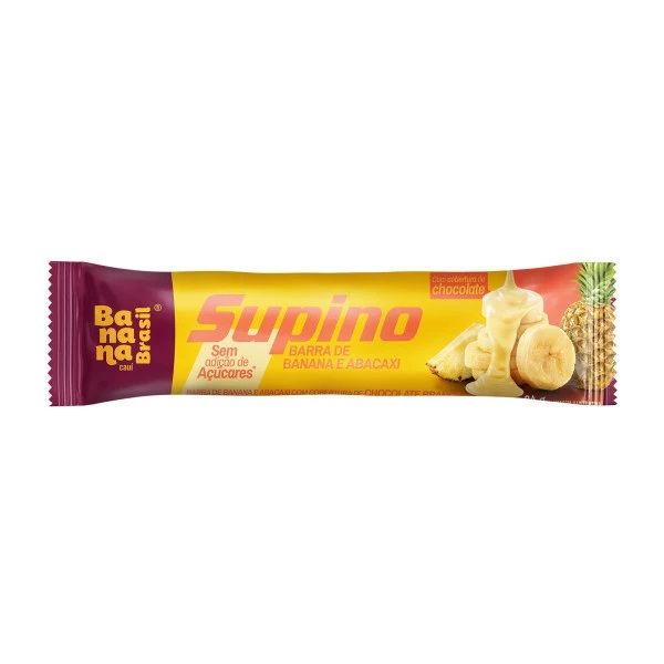 Barra de Fruta Supino  Banana e Abacaxi Zero e Sem Glúten 25g 1 UN Ban