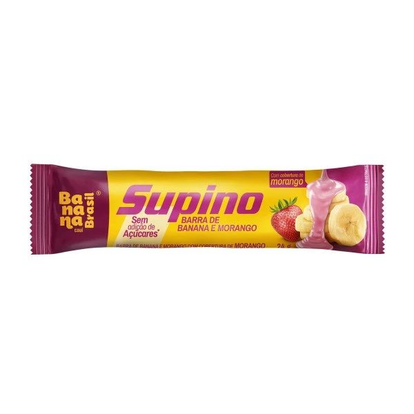 Barra de Fruta Supino  Banana e Morango Zero e Sem Glúten 25g 1 UN Ban