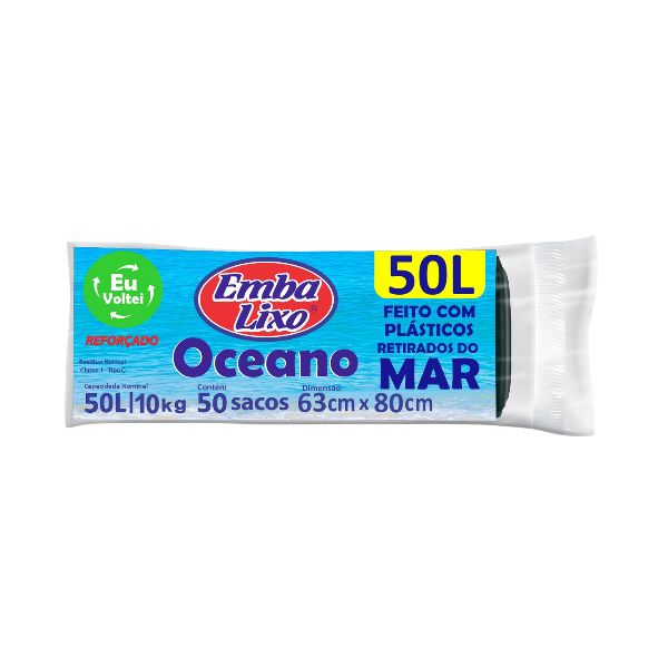 Saco de Lixo Reforçado 50L Oceano PT 50 UN Embalixo